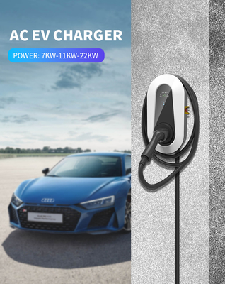 22KW 32A EV Charging Station 3 Phase Level 2 Type 2 Electric Car Charger ECM-RED