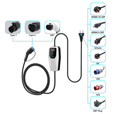 3.5kW 7kW 11kW Ev Charger Ac Portable Charging Pile IP65 Waterproof