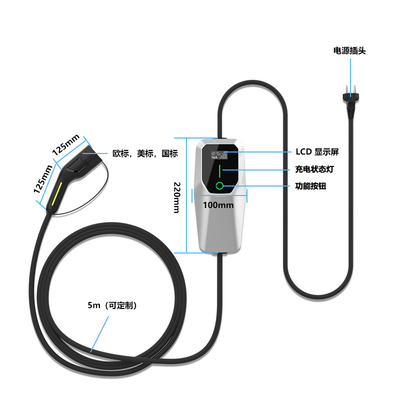 3.5kW Ac Type 2 Ev Charger Outdoor Domestic Level 1 2 EV Home Wall Charger CE FCC