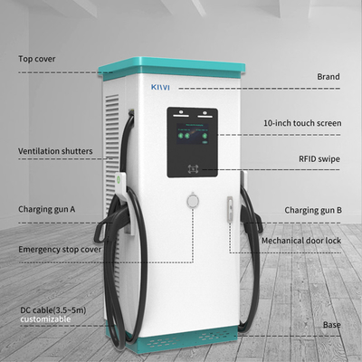 Outdoor Public EV Charging Station With CCS Type 2 CHAdeMO Interface