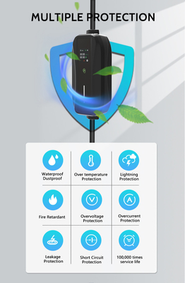 KIWI 11KW Portable EV Charger J1772 Type 2 Connection for Electric Car Charging Station