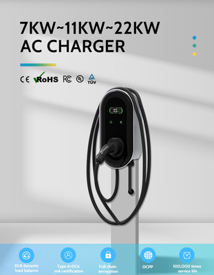KIWI LCD Mini Opcc 220V Type 2 Charging Station 7kW CCS EV Charger for Electric Cars