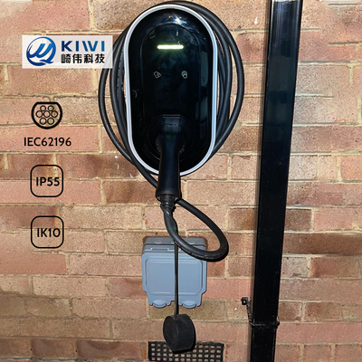GBT Socket 1 Phase AC Level 2 EV Charging Station with 7KW Output and Voltage Monitoring