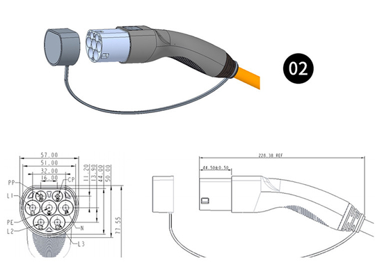 16A-32A Car Charging Cable for KIWI EV Portable Electric Energy Vehicle Parts Accessories