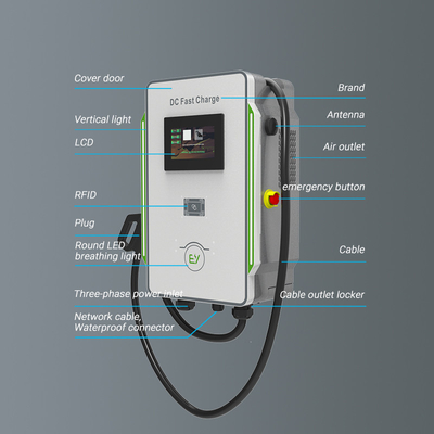 DC Wallbox Charger 30kW 40kW Cars CCS 40A Fast EV Charger 600V Grid Frequency 50Hz