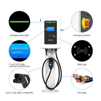 Outdoor 4G Smart APP 20kW 30kW 40kW Level 3 Wall Mounted DC Commercial CCS1 CCS2 GB/T EV Charger Station
